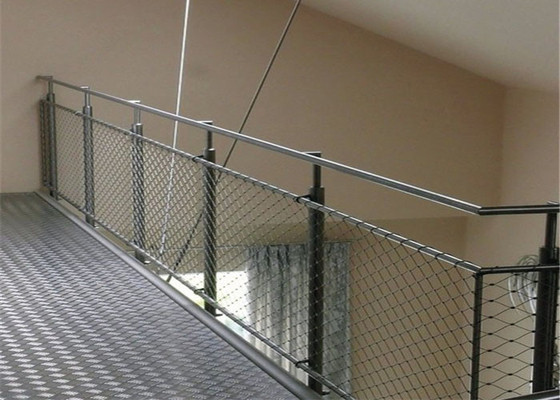 Balcony 1.2mm Stainless Steel Rope Mesh Netting 300x300mm Hole