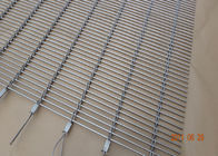 Building Decorative Wire Mesh Cladding , Rod Woven Decorative Metal Mesh