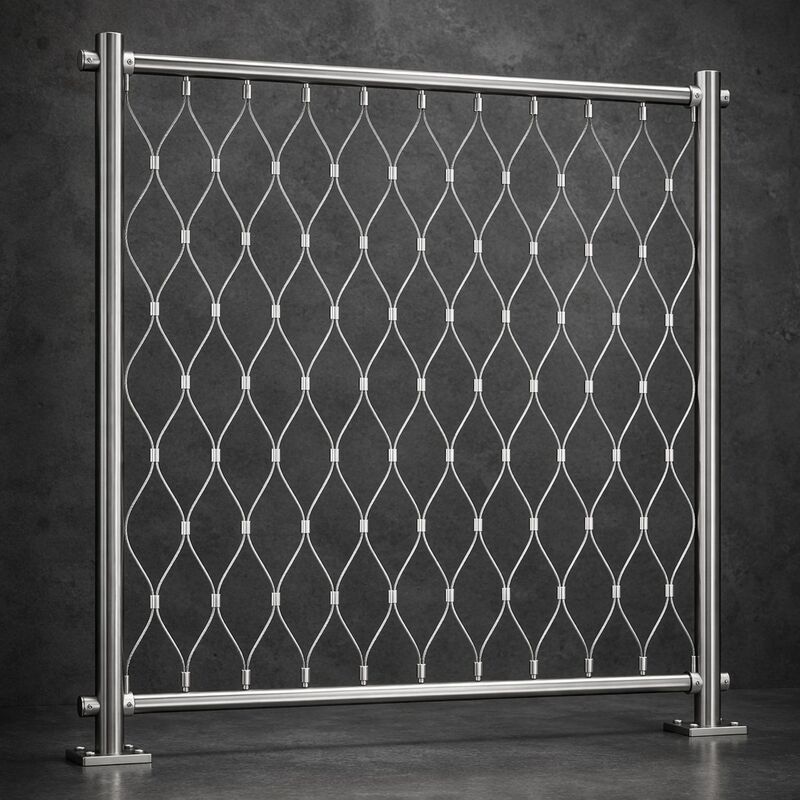 Anti Corrosive Flexibility Ss Rope Mesh For Amusement Rides
