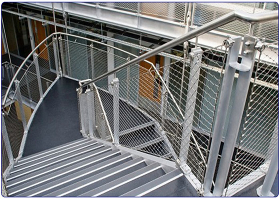 Réseau de câbles pour escaliers avec fil de fer inoxydable de 2,0 mm 50*50 mm