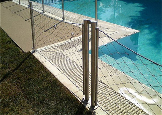 Maille 7 X7 de câble métallique d'acier inoxydable de la piscine 5.0mm