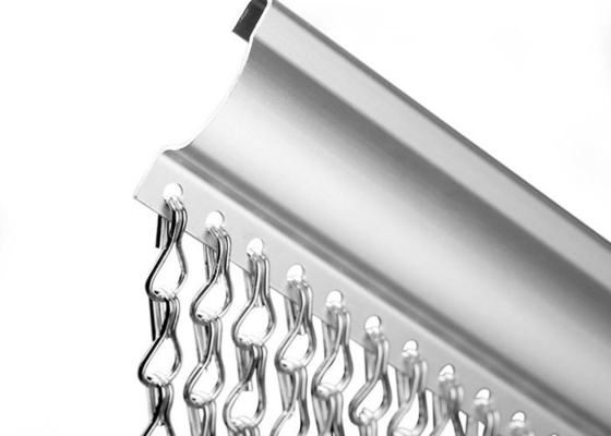 Insecte de chaîne de porte de rideau décoratif en maillon et écran en aluminium de mouche 1,9 millimètres de fil