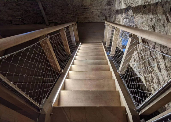 Escalier Ss Câble en acier 304 Filet Trou de 50 mm x 50 mm