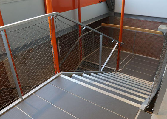 Fabrication anticorrosion de corde d'acier inoxydable d'escalier trou de 50 x de 50mm