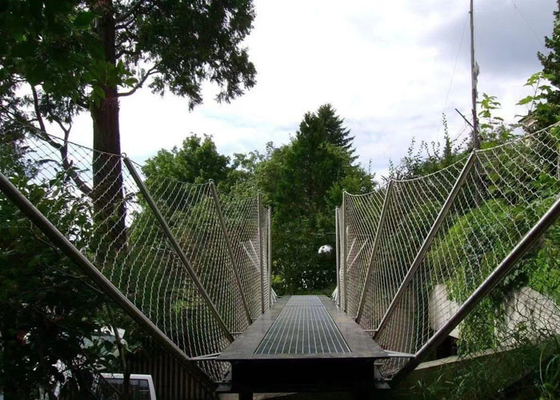 304 316 filets de sécurité suspendus d'acier inoxydable de pont avec la maille 2.5mm de corde