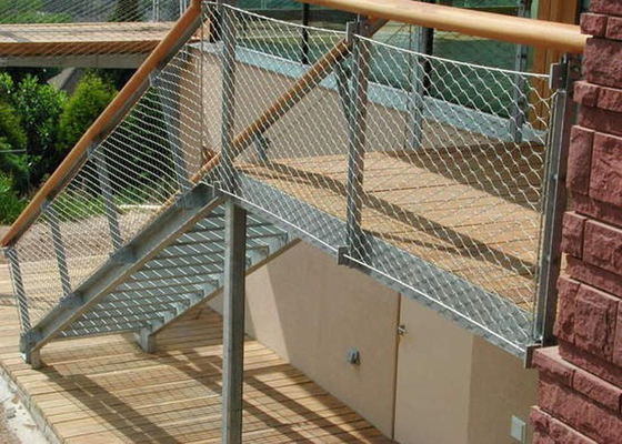 Corde supplémentaire Mesh For Staircase de câble d'acier inoxydable de balustrade trou de 50 x de 50mm