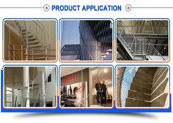 Barrière personnalisable de Mesh Rope Netting For Staircase de câble de balustrade de fil de 2.5mm