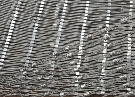 Laissez tomber la balustrade sûre de filet de câble métallique de 3mm ou l'anti alcali anti acide de balustrade