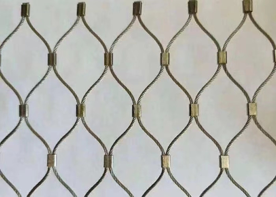 316 Maillage de câbles en acier inoxydable en ferrule tissée pour oiseau de zoo