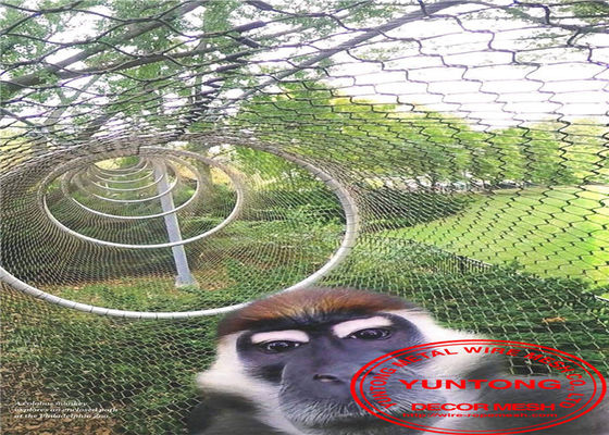 Sécurité de grillage de fabrication de câble tissée par main d'acier inoxydable pour le zoo