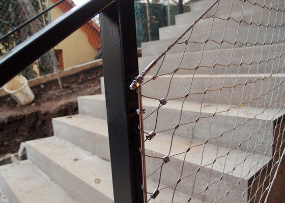 Maillage de câbles en acier inoxydable avec une ouverture de maillage de 80x80 mm pour prévenir les chutes dans SS 304/316 Balustrade Infill Mesh