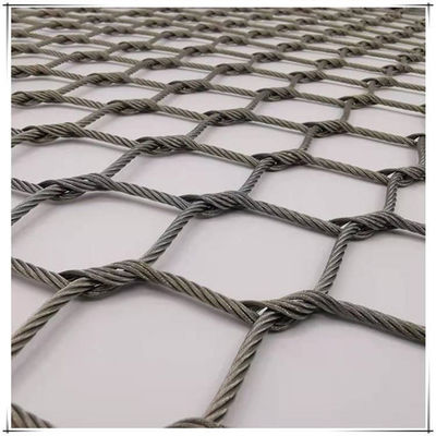 La corde nouée flexible Mesh Type d'acier inoxydable de 50mm X tendent le câble pour le zoo