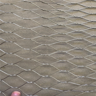 Câble métallique 304 tissé fait sur commande d'acier inoxydable Mesh Knotted